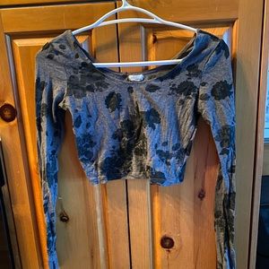 Floral long sleeve crop top